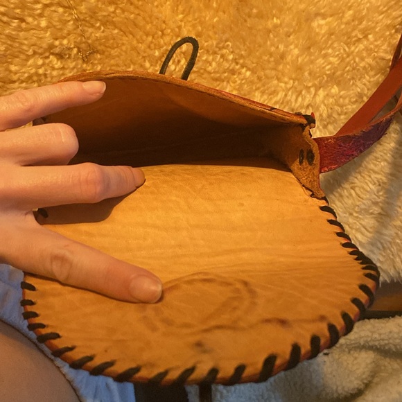 Vintage Puro Cuero Genuine Leather Sodalite embedded purse - Picture 7 of 9